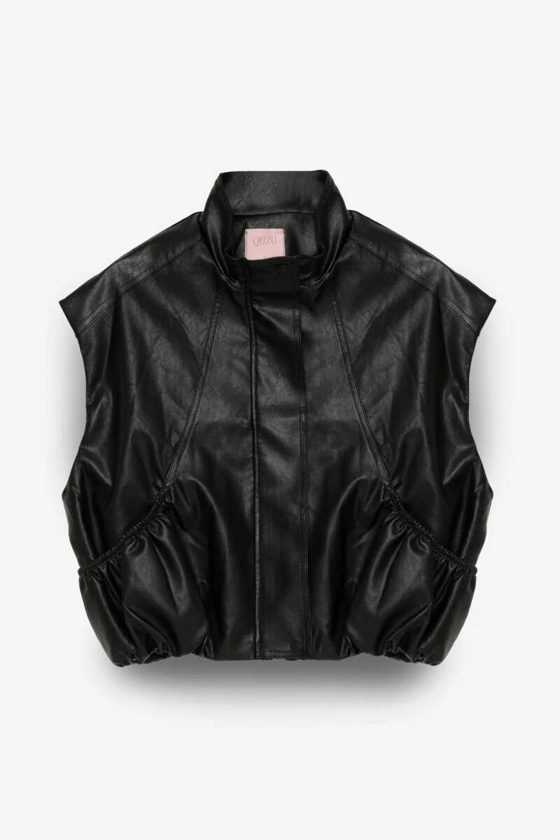 Quzu Beli Lastikli Cepli Kadın Deri Ceket - Quzu (1)