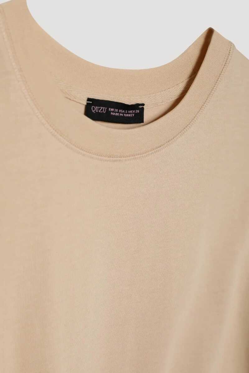 Quzu Bisiklet Yaka Düz Kadın T-shirt 25YTSH00186 - 2