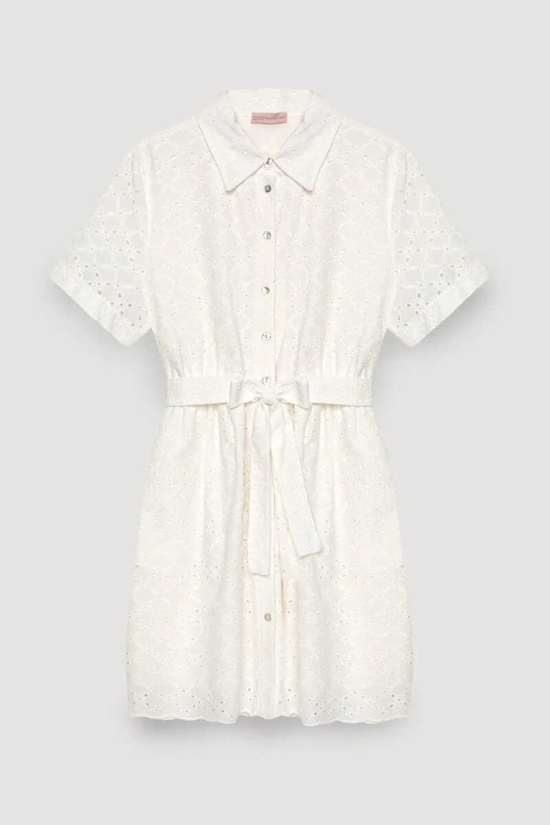 Quzu Brodeli Kısa Kollu Elbise 25YELB00534 - Quzu