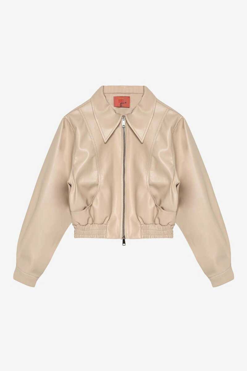 Quzu Cep Detaylı Kadın Deri Ceket - Quzu