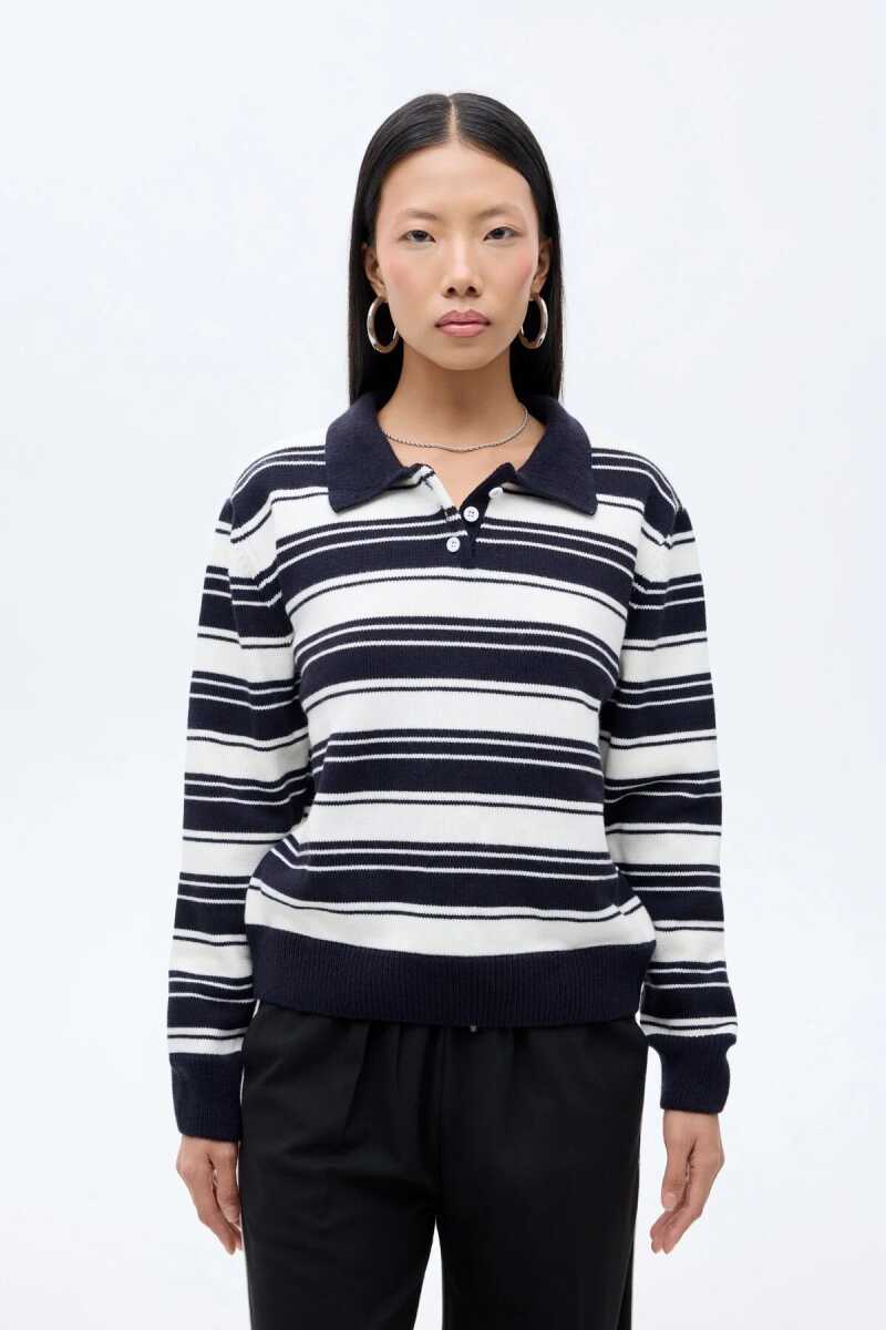 Quzu Çizgili Kadın Kazak - Quzu