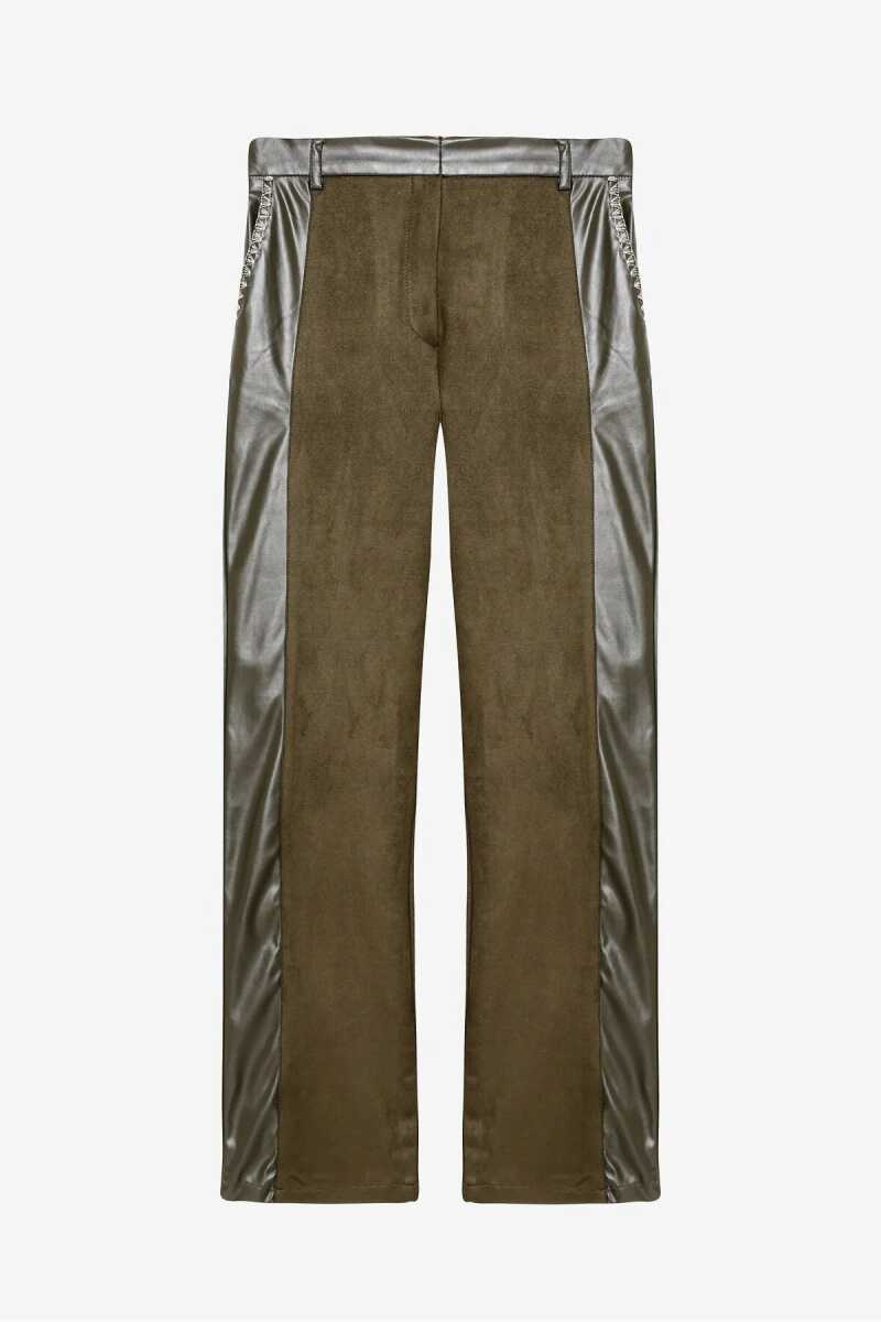 Quzu Çoban Dikiş Detaylı Matchli Kadın Pantolon - Quzu (1)