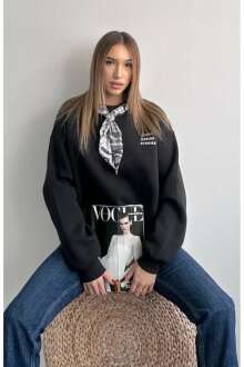 Quzu Fular Detaylı Kadın Sweatshirt
