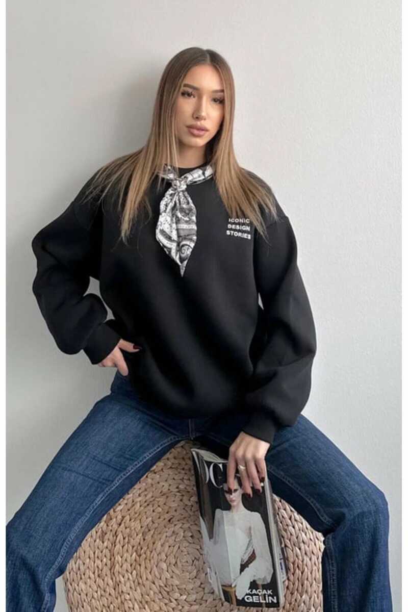 Quzu Fular Detaylı Kadın Sweatshirt - 2