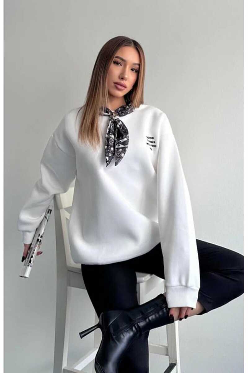 Quzu Fular Detaylı Kadın Sweatshirt - 1