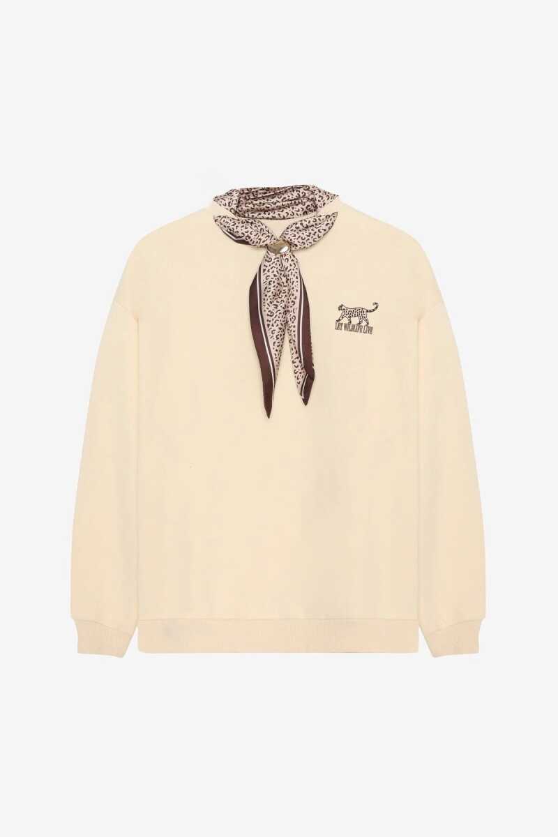 Quzu Fular ve Nakış Detaylı Kadın Sweatshirt (1)