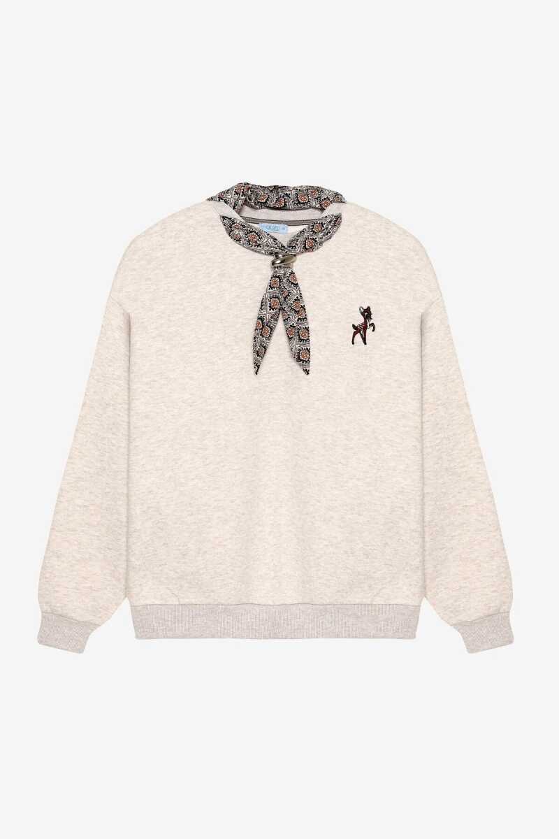 Quzu Fular ve Nakış Detaylı Kadın Sweatshirt (1)