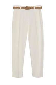 Quzu Hasır Kemerli Kadın Pantolon 