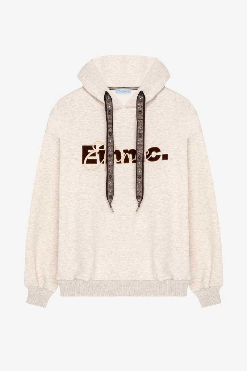 Quzu Kapüşonlu Kordon Detaylı Kadın Sweatshirt