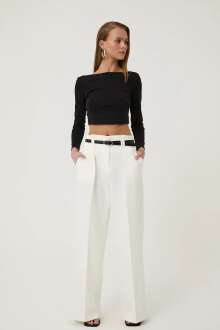 Quzu Kemer Detaylı Kadın Pantolon 