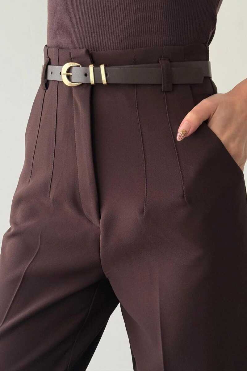 Quzu Kemer Detaylı Kadın Pantolon - 3