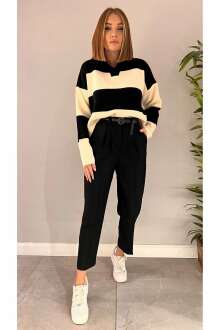 Quzu Kemerli Havuç Kadın Pantolon