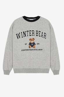 Quzu Kontrast Yakalı Kadın Sweatshirt