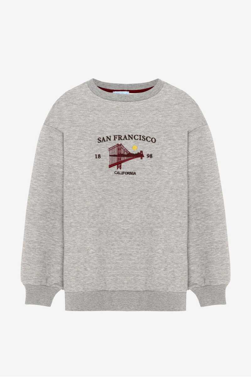 Quzu Nakış Detaylı Kadın Sweatshirt - Quzu
