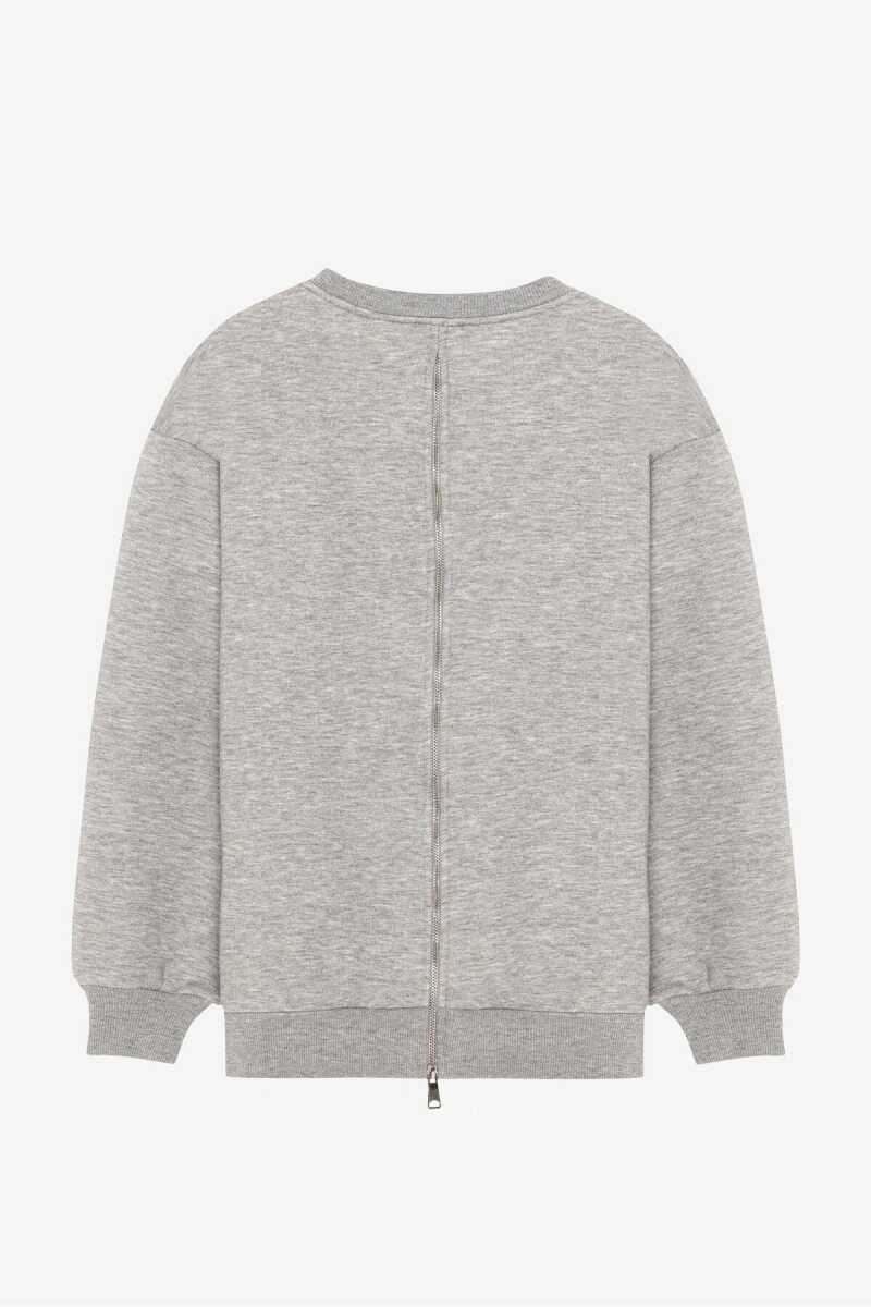 Quzu Nakış Detaylı Kadın Sweatshirt - Quzu (1)