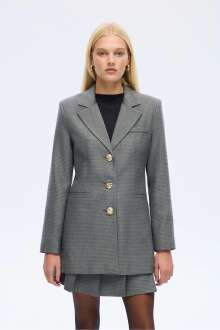 Quzu Önü Düğmeli Bele Oturan Kadın Ceket 