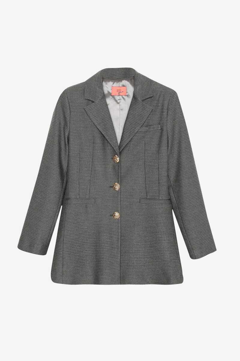 Quzu Önü Düğmeli Bele Oturan Kadın Ceket - Quzu (1)