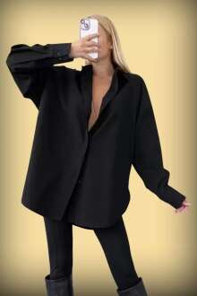 Quzu Oversize Kadın Gömlek 