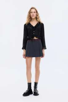 Quzu Şerit Detaylı Şort Etek 26KSRT00794 