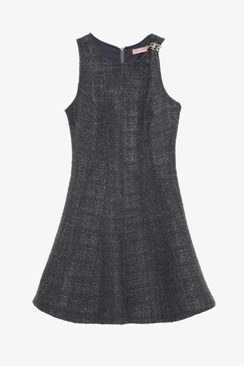 Quzu Toka Detaylı Elbise - Quzu (1)