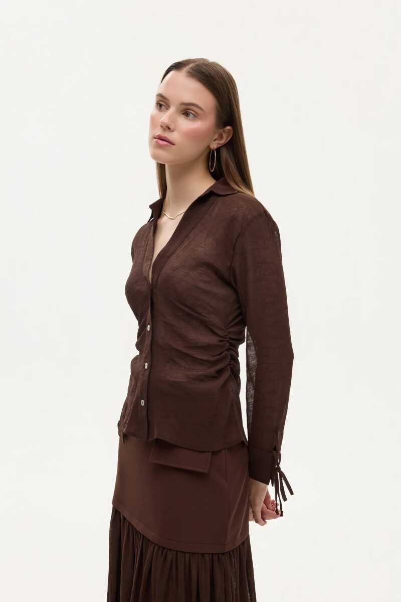 Quzu Transparan Kraşlı Gömlek - Quzu