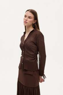 Quzu Transparan Kraşlı Gömlek 