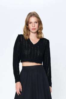 Quzu V Yaka Vatkalı Kadın Kazak 