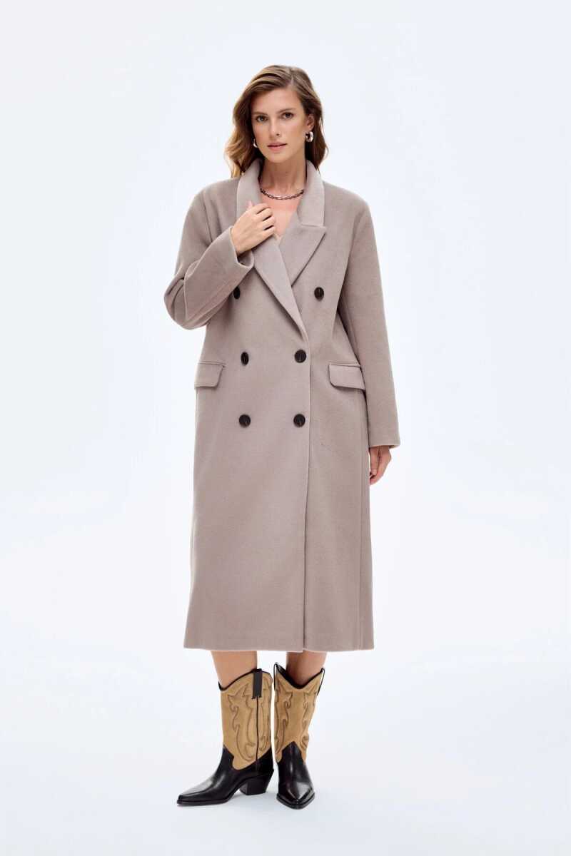 Quzu Vatkalı Arkası Yırtmaçlı Kadın Kaban - Quzu