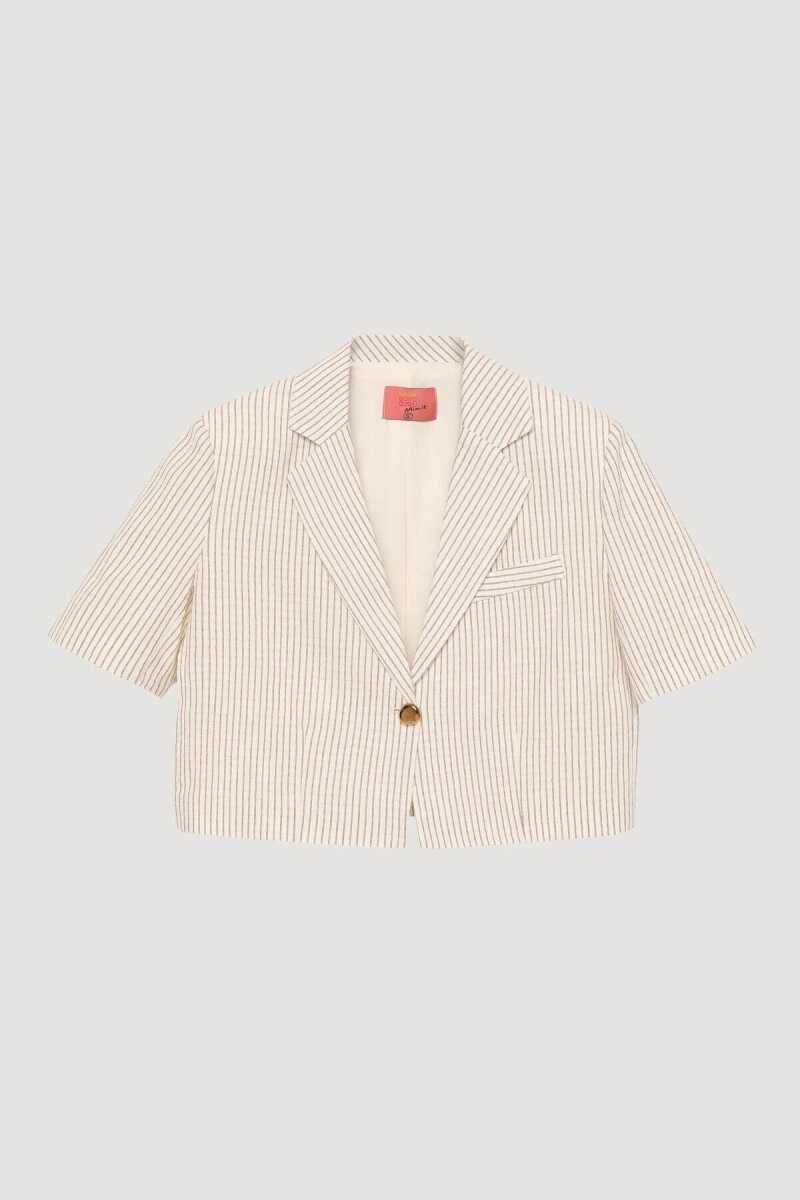 Quzu Vatkalı Crop Kadın Blazer Ceket - 4