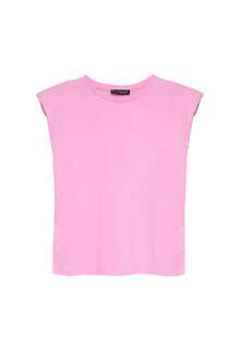 Quzu Vatkalı Kolsuz Kadın Tshirt 