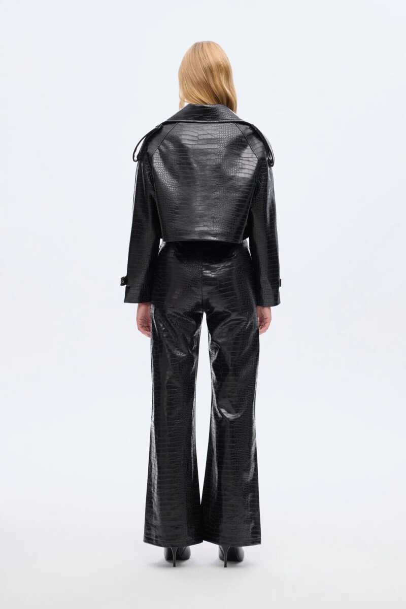 Setu Oversize Crop Deri Kadın Ceket - 5