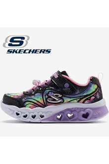 Skechers Flutter Hearl Lights Goovy Swirl Çocuk Ayakkabı 303253L BKPK 